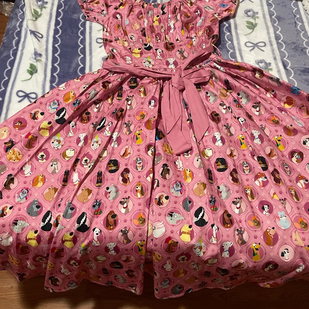 Disney Pink Midi Dress with Character Print